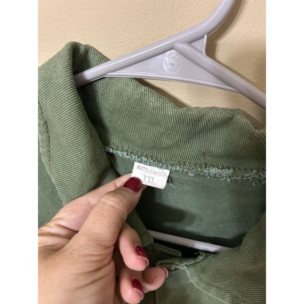 Green Button-Front Jacket XL Regular Fit - Picture 2 of 3